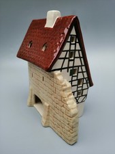 Casetta luminosa Leyk mezza casa 16 x 13 x 8,5 cm tetto marrone pezzo unico modello raro