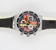 Orologio al Quarzo Swatch Irony Sign Out YMS4009 Crono Bianco e Nero