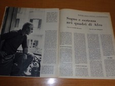 AFRO BASALDELLA ANNO 1959 clipping articolo SOGNO E CERTEZZA NEI QUADRI DI AFRO