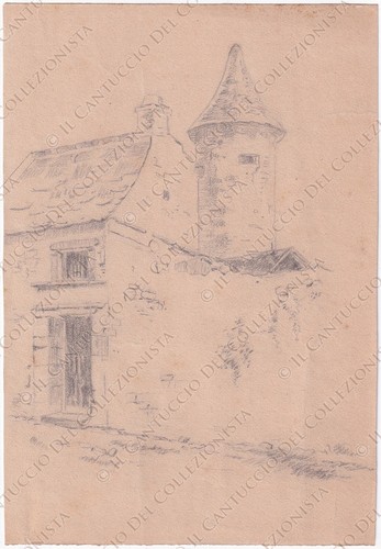 Disegno casa con torre - , a