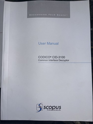 Scopus codico cid 3100 user - codico,