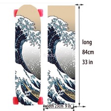 Adesivo tavola corta skateboard cruiser doppio bilanciere mazzo griptape carta vetrata 33"