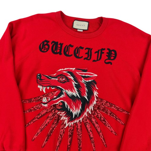 Felpa gucci guccify lupo rosso - lupo,