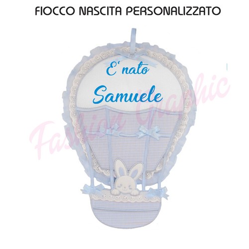 Fiocco nascita mongolfiera - fiocco,