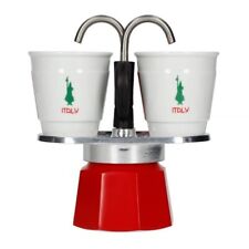 BIALETTI | Moka Mini Express Tricolore 2 Tazze Caffettiera +2 Bicchieri Italy