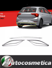 MODANATURE CORNICI IN ACCIAIO CROMO PARAURTI POSTERIORE PER VW POLO 6 2021 -2024