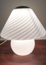 White murano glass mushroom - white,