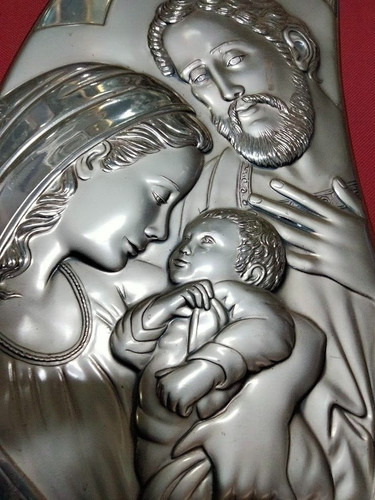Icona sacra famiglia - sacra, argento
