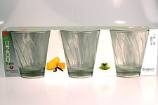 Set 3 pezzi bicchieri in vetro