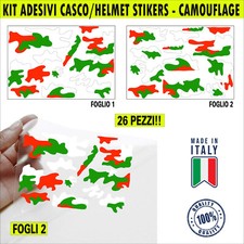 Kit 26 Adesivi camouflage militare stella Casco Moto bici TRICOLORE ITALIA 2250