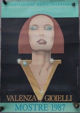 Valenza GIoielli Mostre 1987 - Cartello Manifesto Alessandria Oreficeria