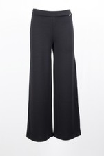 MARKUP DONNA PANTALONE PALAZZO IN MAGLINA NERO CON ELASTICO IN VITA SENZA TASCHE