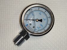 Manometro Acciaio Inox  0-16 Bar diametro 60 mm  attacco 1/2" gas Con glicerina