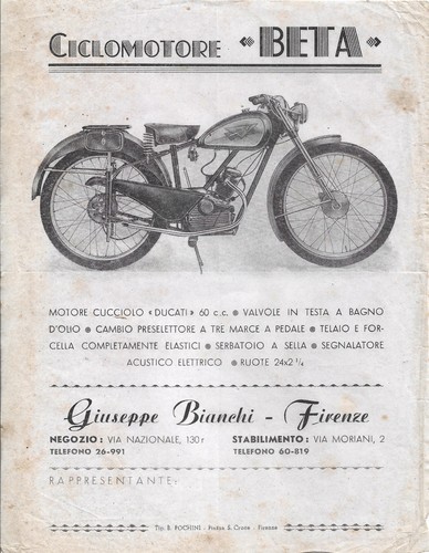 Ciclomotore beta bianchi - "beta", su