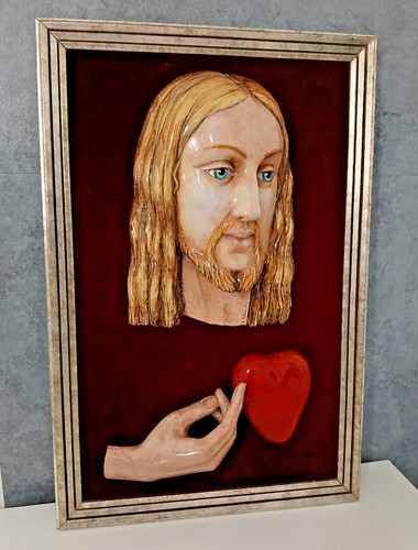 Antico quadro gesù sacro - gesù,