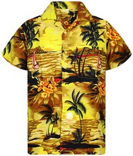 Camicia hawaiana surf senape - hawaiana,