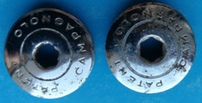 CAMPAGNOLO TARGHETTE COPRI PEDIVELLA ACCIAIO TAPPI GUARNIZIONE BICI VINTAGE