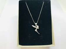 1 girocollo con ciondolo fatina fata ballerina zirconi bianchi gioielli ragazza