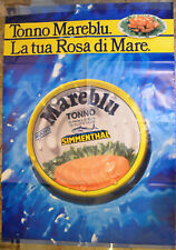 MANIFESTO PUBBLICITARIO ORIGINALE TONNO MAREBLU SIMMENTHAL ANNI 80