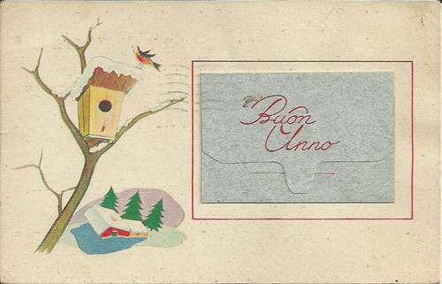 Cartolina valigetta buon anno - buon,