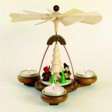 Piramide di Luce Tè Gnomo Foresta Hxb 19x19, 5cm Nuovo Piramide Natalizia