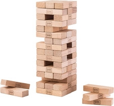 - Gioco Della Torre Traballante, Con 48 Mattoncini in Legno, 7,4X23,3 Cm
