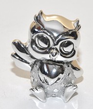 Piccolo Gufo Gufetto in resina lamina argento argentata soprammobile