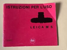 Libretto di istruzioni macchina fotografica Leica M5, Leitz. - Ottimo Stato -