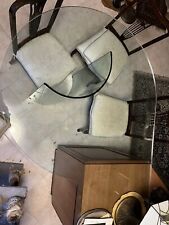 Tavolo Penisola Vetro Temperato Con Basamento