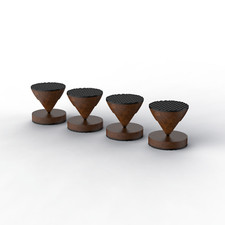 4x Altoparlante palissandro Spike Cono Hifi Audio AMP Giradischi Isolamento Supporto Piedini Pad