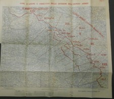 Grande Guerra. Carta Zona d'Azione: Salgaredo, Maserada, Ponte Piave Cm. 44,5x50