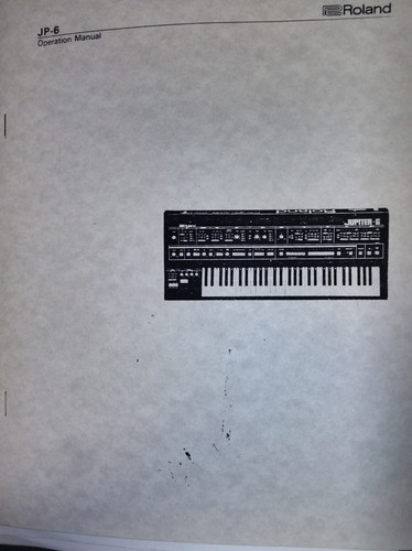 Roland jupiter manuale di - jupiter, jp-6