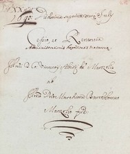 Manoscritto Al illustrissimo