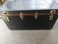 Baule Antico da Viaggio Forziere Cassapanca Anni 40 Vintage NAPLES - NEW YORK  