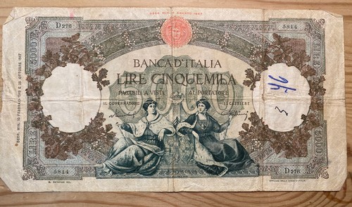 Vintage lire 5000 banca - 5000,