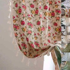 Tenda a fiori UK pannello fessura top floreale cotone lino tende testurizzate nappe