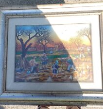 BRENNO BENATTI QUADRO NAIF OLIO SU TAVOLA - PITTORE NAIF PIEVE GUASTALLA REGGIO 