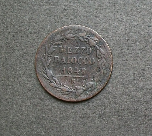 Mezzo baiocco 1849 - mezzo,