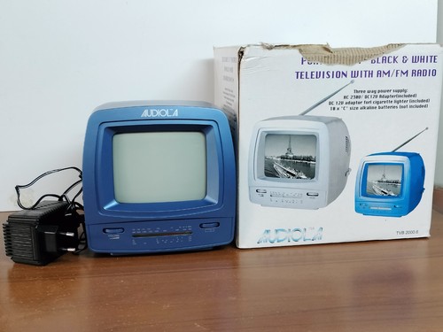 Televisore portatile bianco - televisore, e