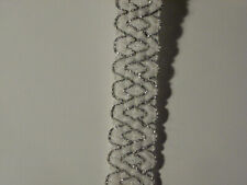 PASSAMANERIA BORDO COLOR BIANCO ARGENTO ALT 2 CM X VENDITA A MT VINTAGE