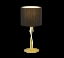 Lampada Tavolo Studio Led Paralume Nero Asta Illuminata Oro Nandor GD Trio