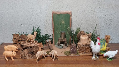Fuoco presepe animali fattoria - presepe,