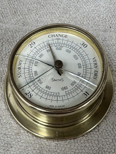 Vintage smiths barometer brass - vintage,