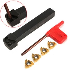 Inserto filettato 4 pezzi 16ER AG60 + supporto utensile da taglio CNC tornio 12 mm SER1212H16