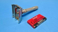 Rasoio regolabile vintage NOS Blades & Gillette Fatboy - F1 - 1960 - molto bello!