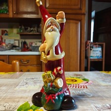 Statuina decorativa Babbo Natale – 28 cm, con sacco regali e bastoncino 