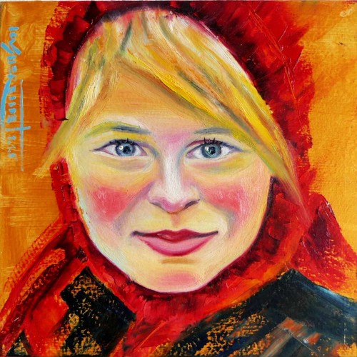 Quadro olio ritratto - , donna