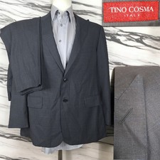 Tino Cosma 2 Piece Suit Mens 42S 38X28 Dark Gray Windowpane DV 120 Wool