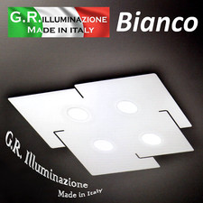 PLAFONIERA MODERNA A LED BIANCA 4 L. Ø50 LAMPADA DA SOFFITTO BAGNO CAMERA Giove