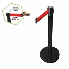 Palina Colonnina Nero Nastro Rosso SEGNAPERCORSO Elimina Code Nastro Tendinastro